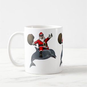 Santa Claus Reiten auf dem Dolphin Tasse