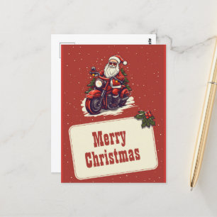 Santa Claus Reiten Der Cartoon des Bike Postkarte