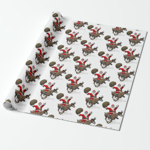 Santa Claus Reiten Geschenkpapier