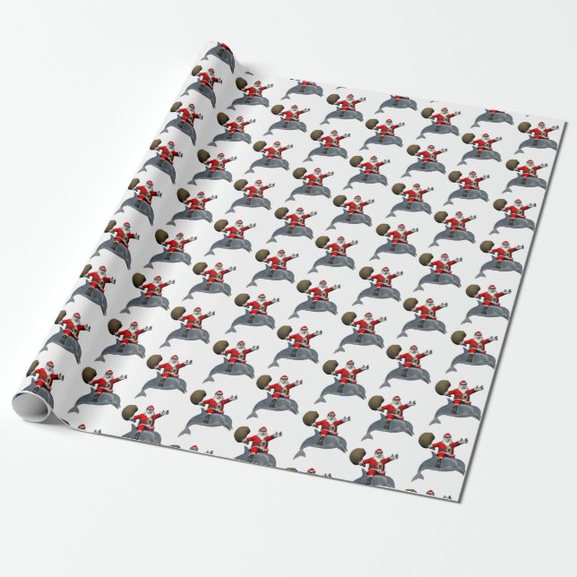 Santa Claus Reiten Geschenkpapier (Ungerollt)