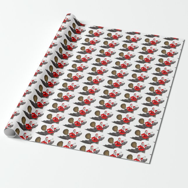 Santa Claus Reiten Geschenkpapier (Ungerollt)