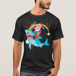 Santa Claus reiten Haifischfeste T-Shirt