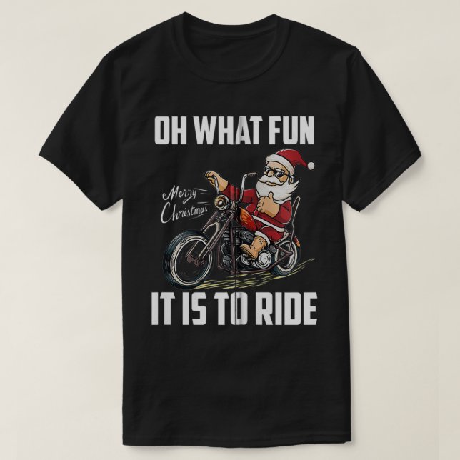 Santa Claus Reiten Motorrad Cool Biker Chri T-Shirt (Design vorne)