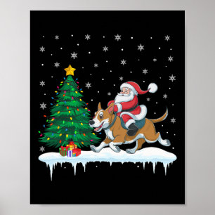 Santa Claus Reiten Rind Hunde Jungen Mädchen Kinde Poster