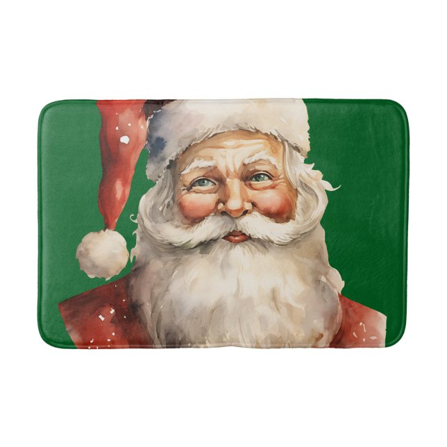 Santa Claus Retro Christmas Badematte (Vorderseite)