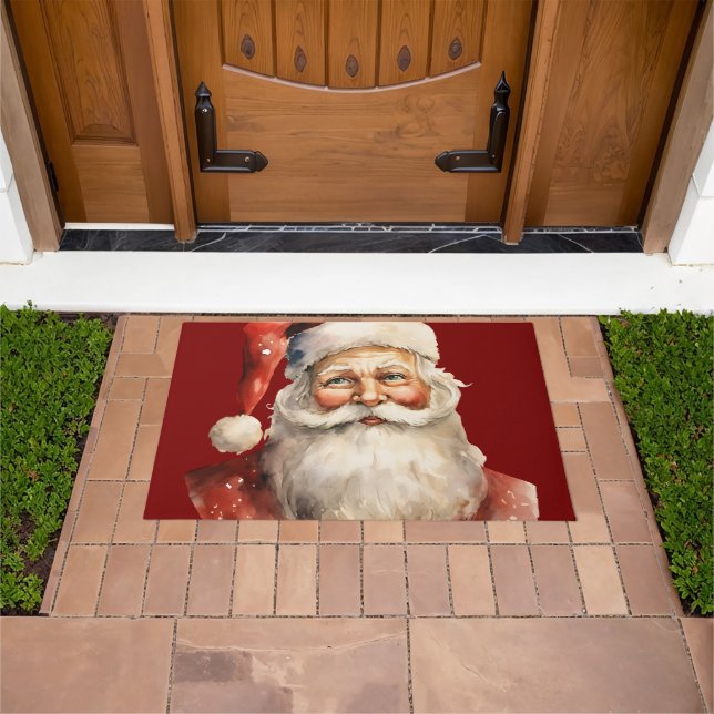 Santa Claus Retro Christmas Fußmatte (Außenbereich)