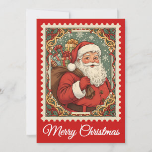 Santa Claus Retro Postage Briefmarke Weihnachtsk Feiertagskarte