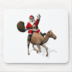 Santa Claus Riding A Camel Mousepad