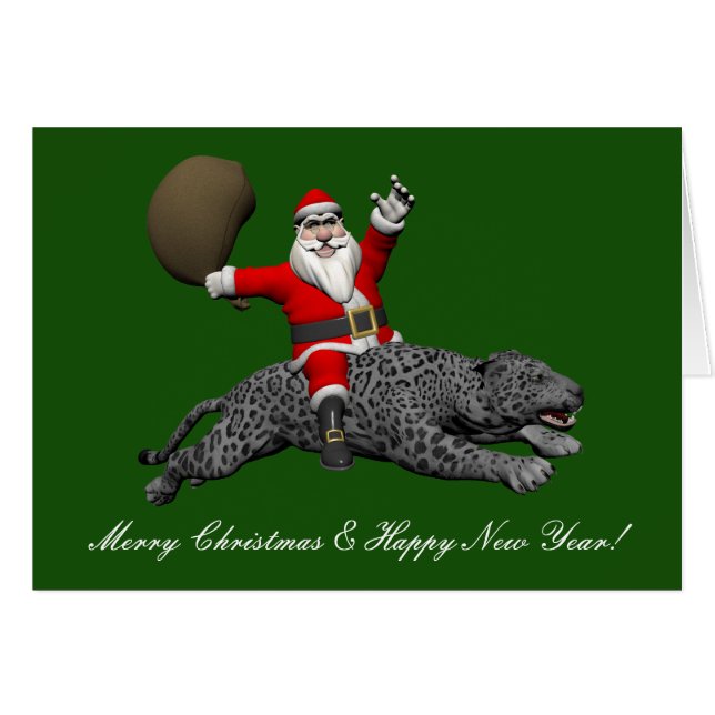 Santa Claus Riding A Gray Panther (Vorderseite (Horizontal))