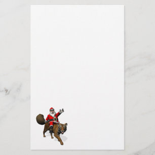 Santa Claus Riding A Tiger Briefpapier
