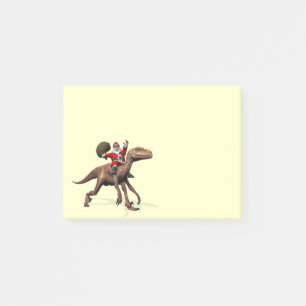 Santa Claus Riding auf Deinonychus Post-it Klebezettel