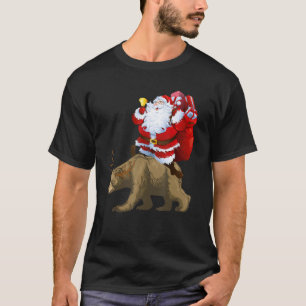 Santa Claus Riding Bear Rentier Weihnachts Pajama T-Shirt
