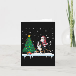 Santa Claus Riding Bernese Dog Boys Girls Karte