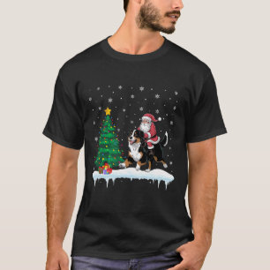 Santa Claus Riding Bernese Dog Boys Girls T-Shirt