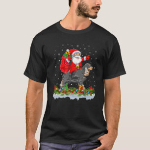 Santa Claus Riding Cocker Spaniel Dog Weihnachten T-Shirt