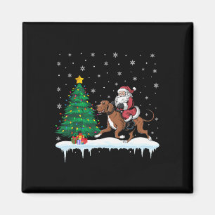 Santa Claus Riding Coonhound Dog Boys Girls Kinder Magnet