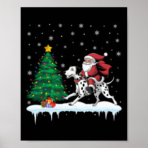 Santa Claus Riding Dalmatiner Dog Boys Girls Kinde Poster