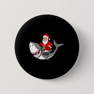 Santa Claus Riding Hai Weihnachtsmänner Mädchen Ki Button