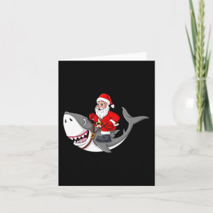Santa Claus Riding Hai Weihnachtsmänner Mädchen Ki Karte