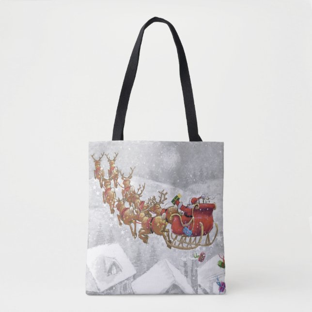 Santa Claus riding on sleigh with gift box (Vorderseite)