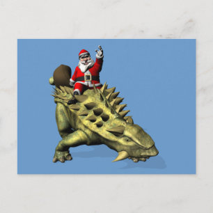 Santa Claus Riding On Talarurus Feiertagspostkarte