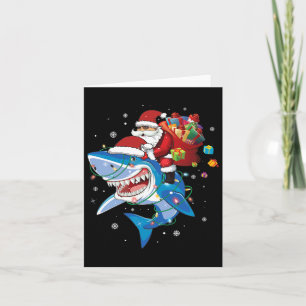 Santa Claus Riding Shark Lover Frohe Weihnachten X Karte