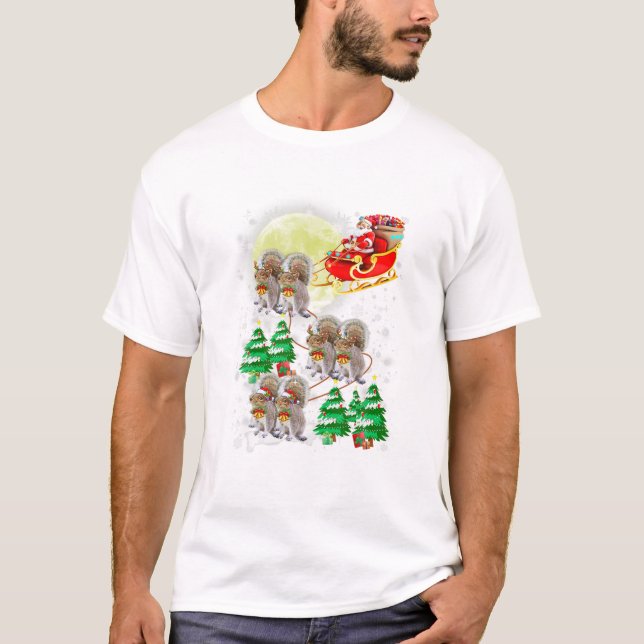 Santa Claus Riding Squirrel T-Shirt (Vorderseite)