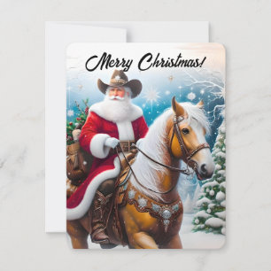 Santa Claus Riding Western Weihnachten