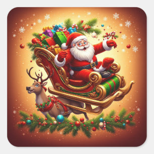 Santa Claus Ristorante La Lanchetta Quadratischer Aufkleber