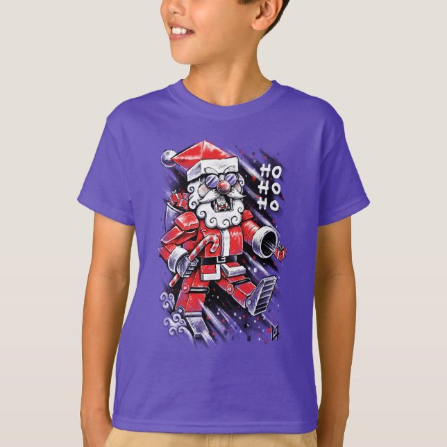 Santa Claus Roboter T-Shirt (Vorderseite)