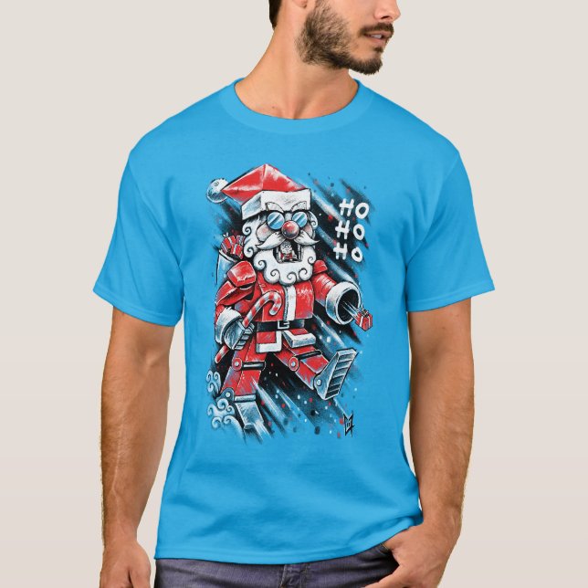 Santa Claus Roboter T-Shirt (Vorderseite)