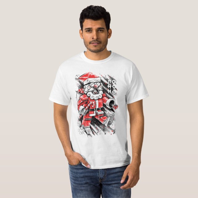 Santa Claus Roboter T-Shirt (Vorne ganz)