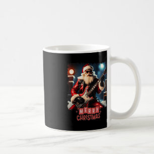 Santa Claus Rock Guitar Frohe Weihnachten Kaffeetasse
