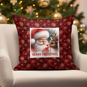 Santa Claus & Rudolph Weihnachtskissen für den Win Kissen