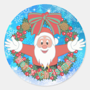 Santa Claus Runder Aufkleber