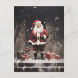 Santa Claus Rural Mural Feiertagspostkarte