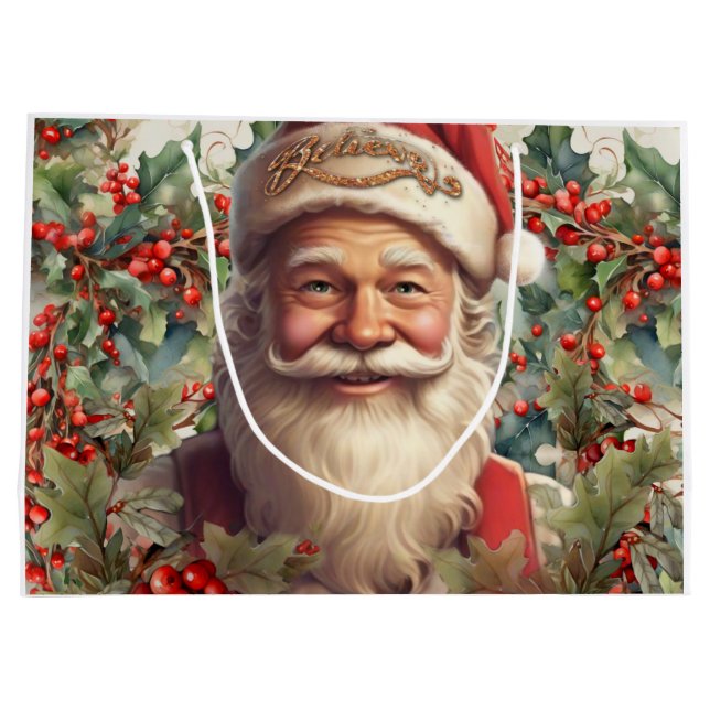 Santa Claus Saint Nicholas Weihnachtsfeiern Große Geschenktüte (Rückseite)