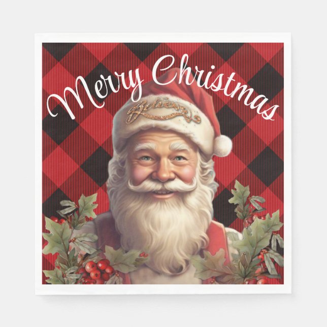 Santa Claus Saint Nicholas Weihnachtsfeiern Serviette (Vorderseite)