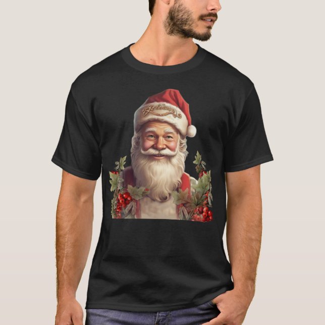 Santa Claus Saint Nicholas Weihnachtsfeiern T-Shirt (Vorderseite)