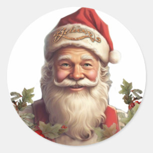 Santa Claus Sankt Nikolaus Weihnachten Runder Aufkleber