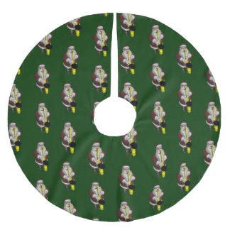 Santa Claus Saxophon spielen Polyester Weihnachtsbaumdecke