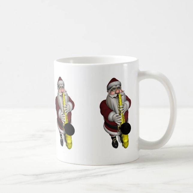 Santa Claus Saxophon spielen Tasse (Rechts)