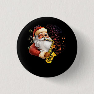Santa Claus Saxophone Musiker Chr Button