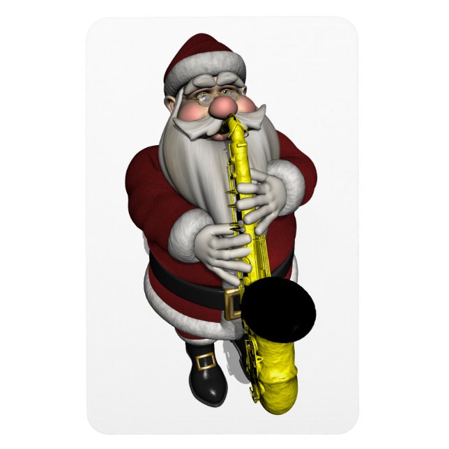 Santa Claus Saxophone Player Magnet (Vertikal)