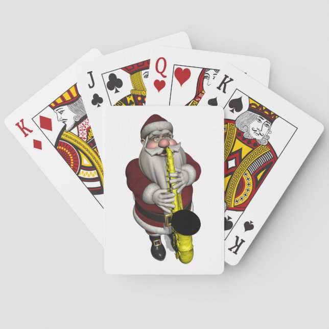 Santa Claus Saxophone Player Spielkarten (Rückseite)