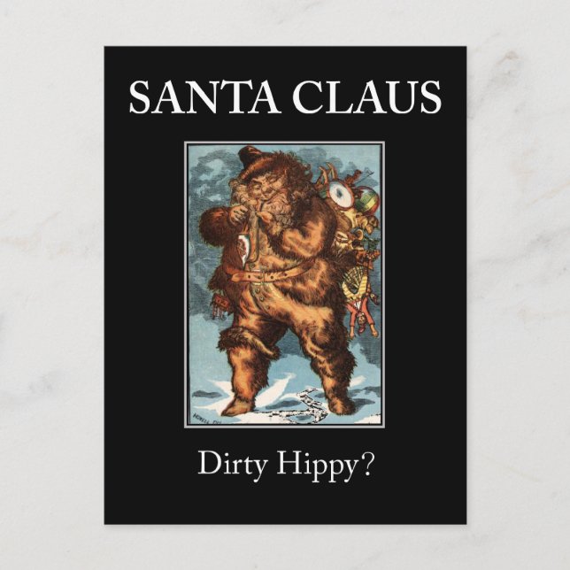 SANTA CLAUS schmutziger Hippy? Weihnachten Postkar (Vorderseite)