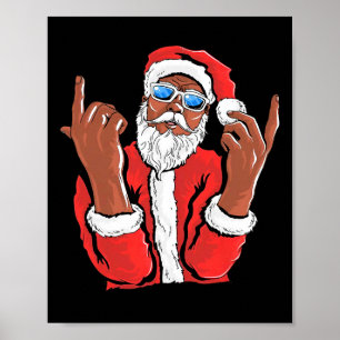 Santa Claus Schwarzer Mann Weihnachten Xmas Famili Poster