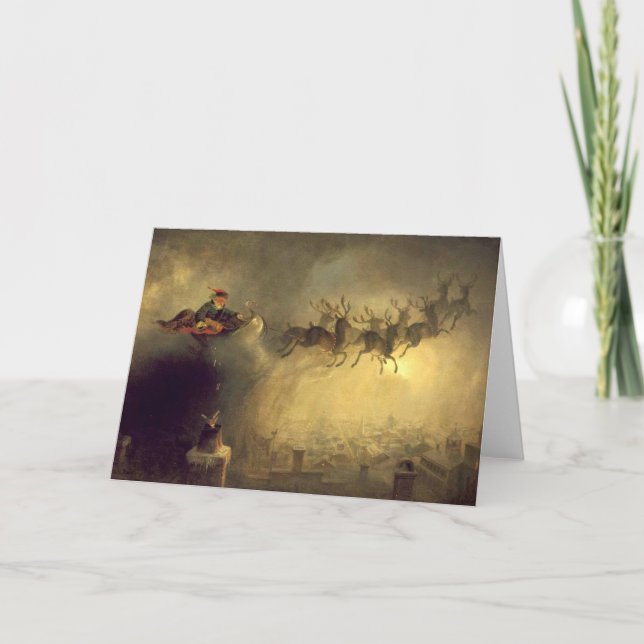 Santa Claus Season Greetings Feiertagskarte (Vorderseite)