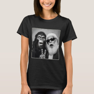 Santa Claus Selfie Bigfoot Weihnachten Lustig Sasq T-Shirt