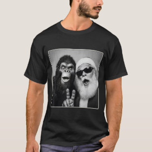 Santa Claus Selfie Bigfoot Weihnachten Lustig Sasq T-Shirt